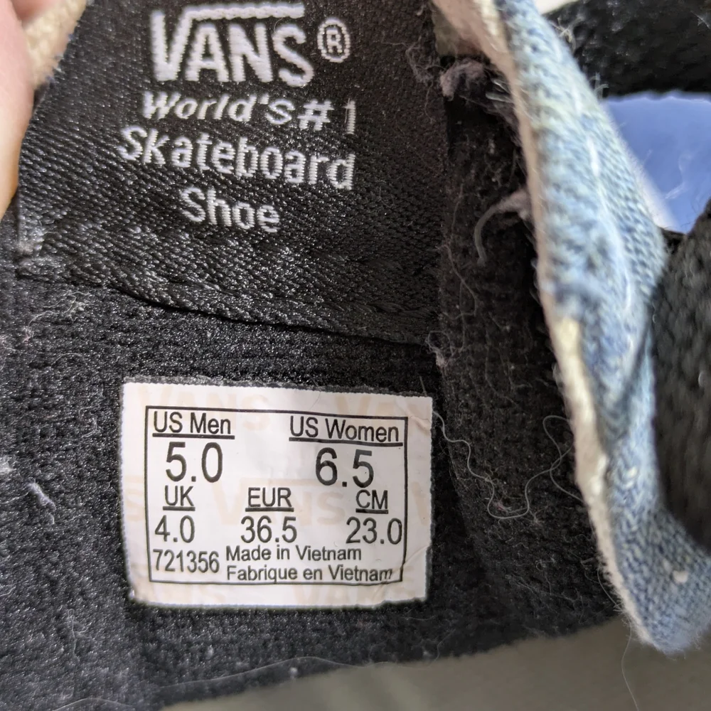 Vans Sk8-Hi Acid Wash‎ Denim Jean Sneakers Skater Grunge Goth Sz W6.5 M5